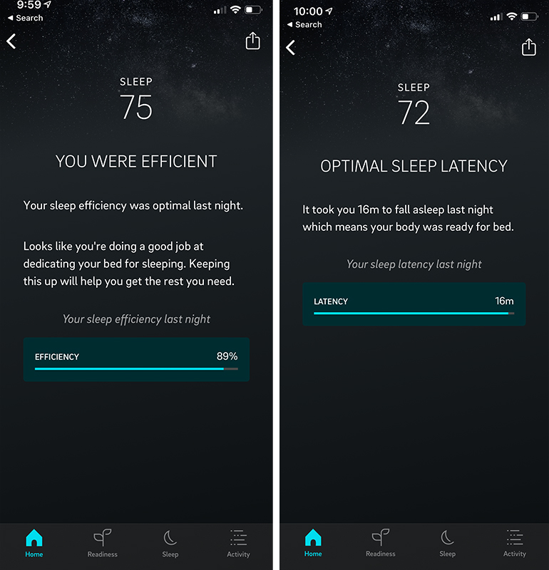 oura ring data good nights