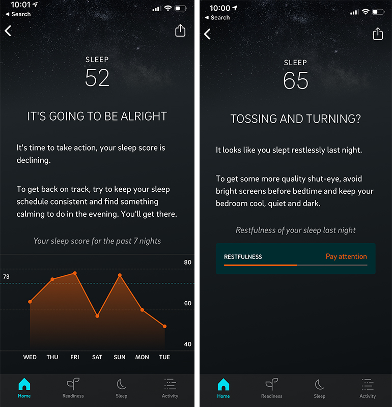 oura ring data bad nights
