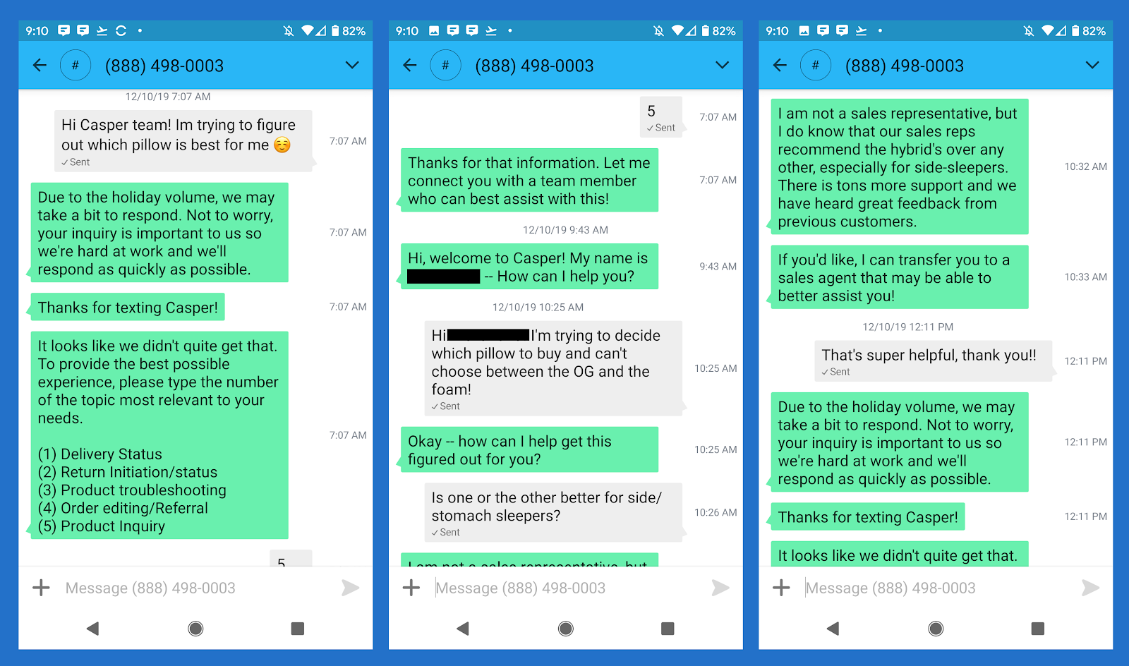 casper texts