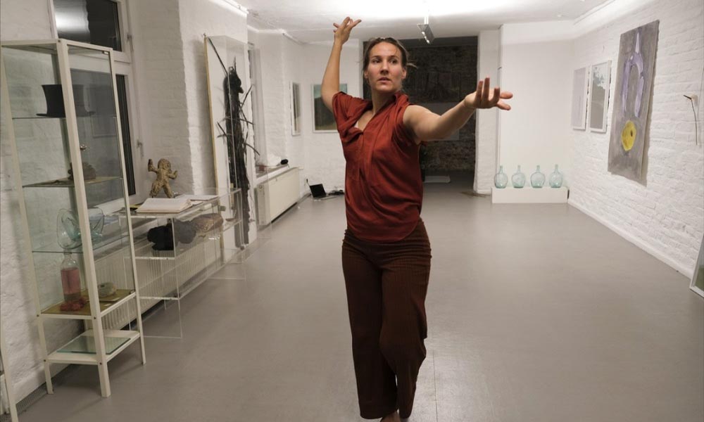 Anna Kempin captured performing at Atlas 2 contemporary dance project while standing