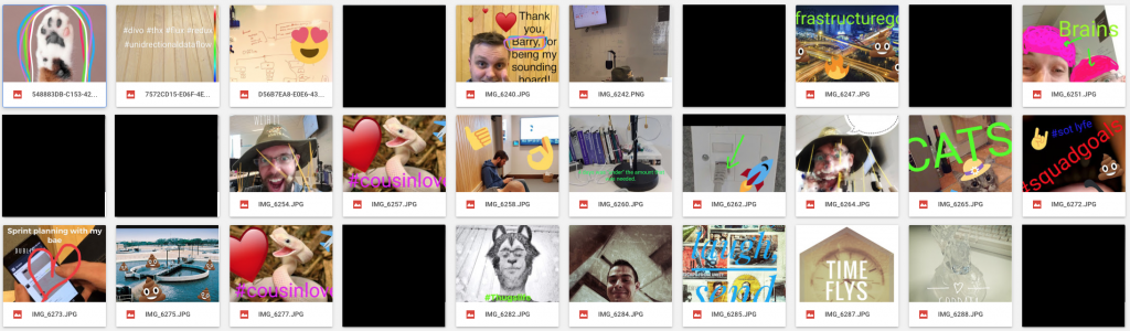 Collage: Snapchat story-like retro feedback