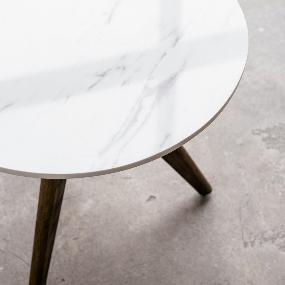 Stone Walnut Minimalist Side Table