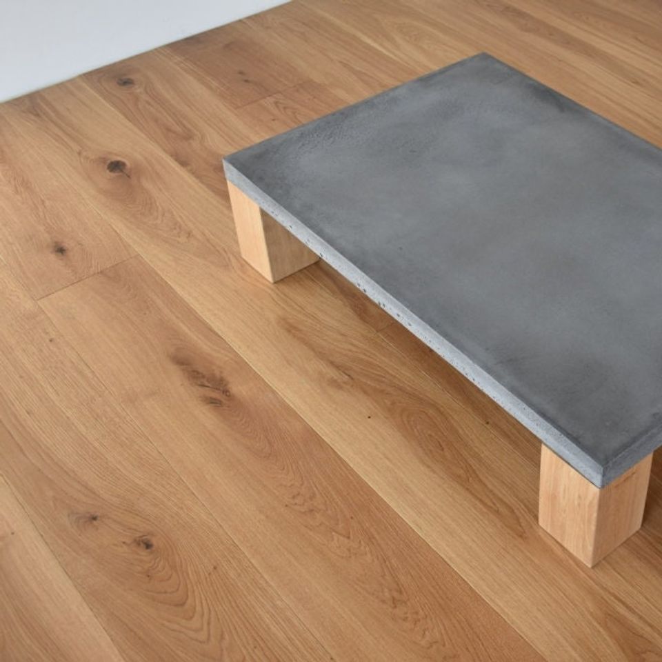 Concrete Table with Wooden Legs