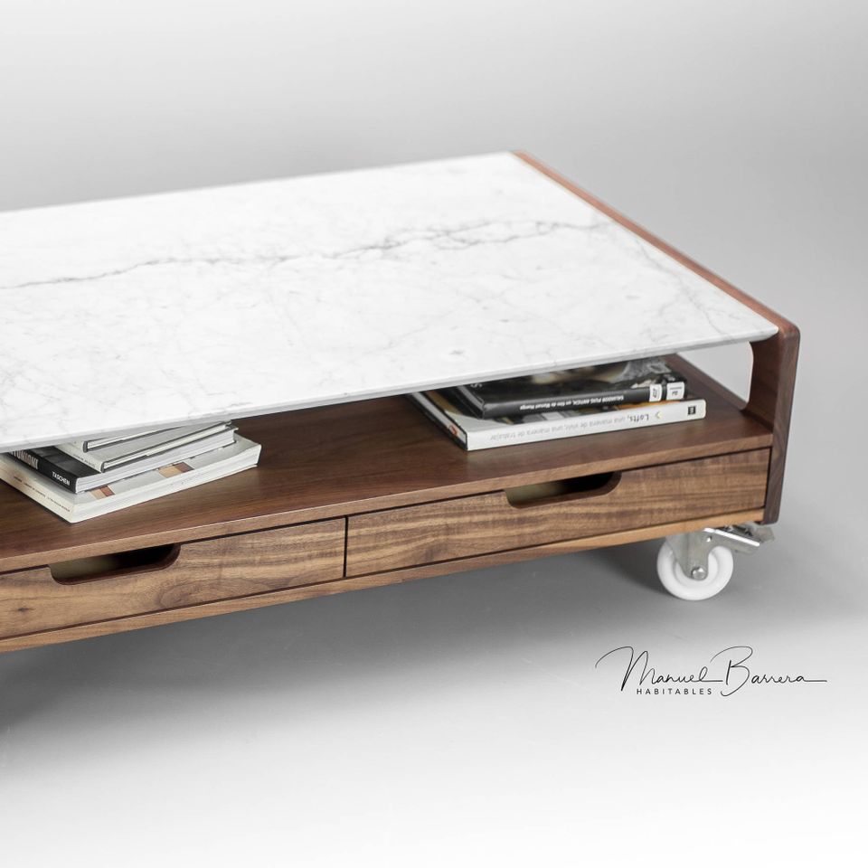 Marble & Walnut Coffee table