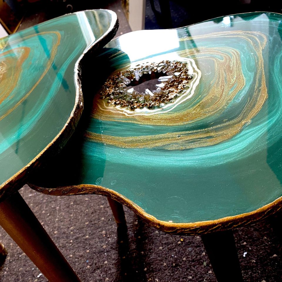 Nested geode tables Large Handmade