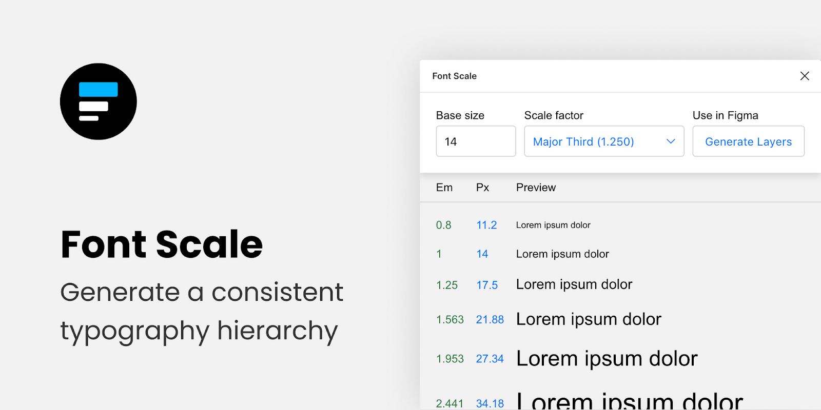 screen shot of Font Scale