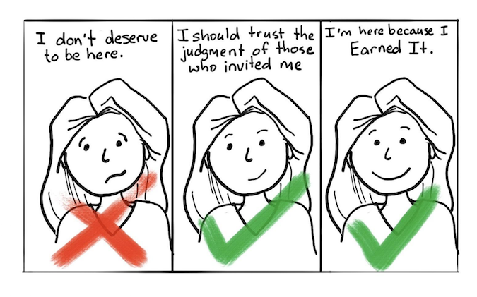 Imposter syndrome cartoon example