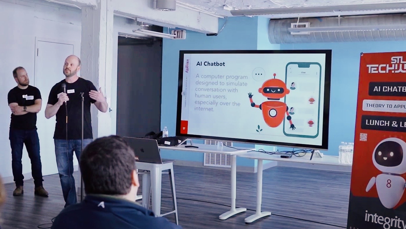 Integrity STL team leading a session on AI Chatbot