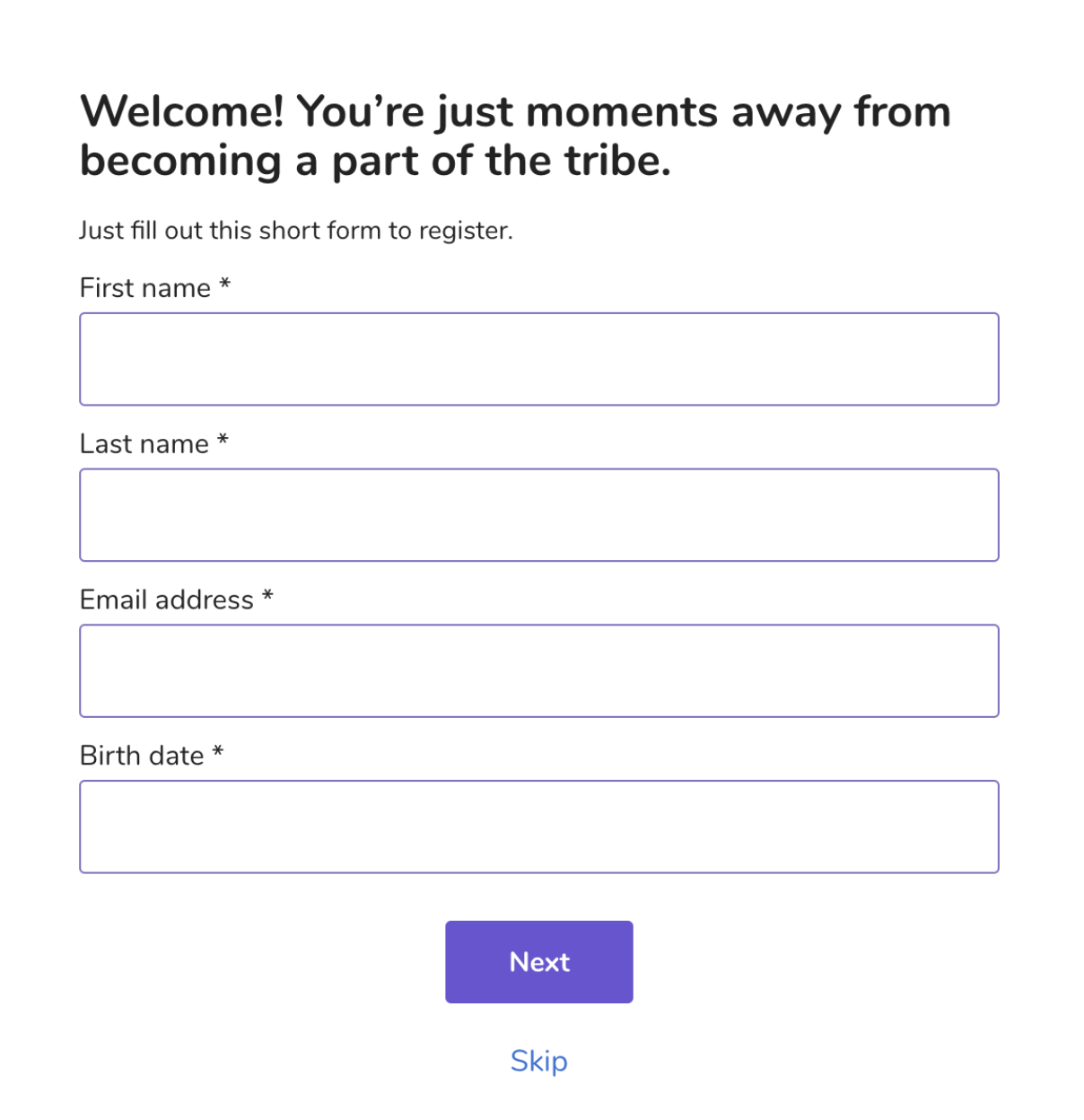 example lead generation form