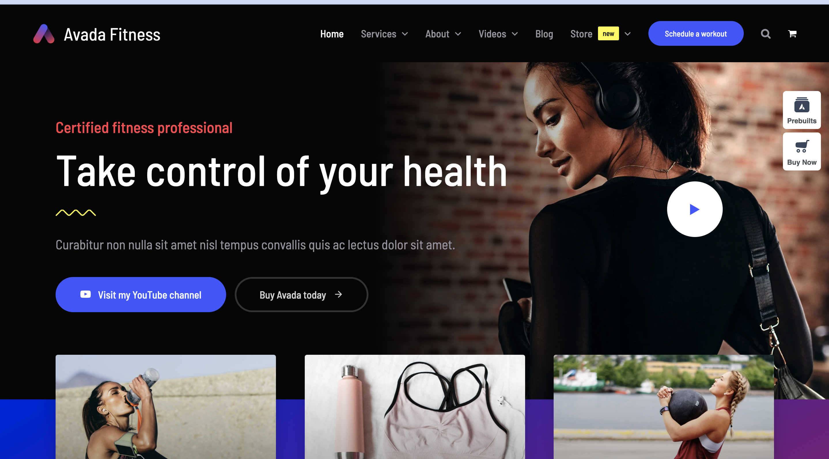 wordpress fitness website