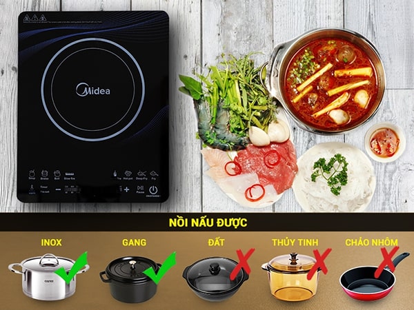 Bếp từ thương hiệu Midea