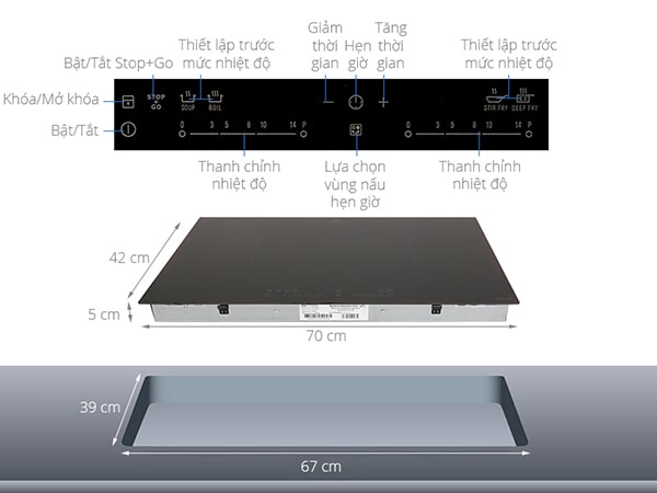 Bếp từ đôi Electrolux EHI 7280 BA