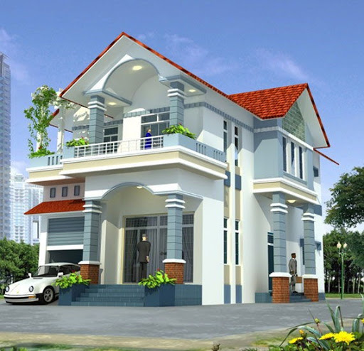 sơn nhà màu xanh dương