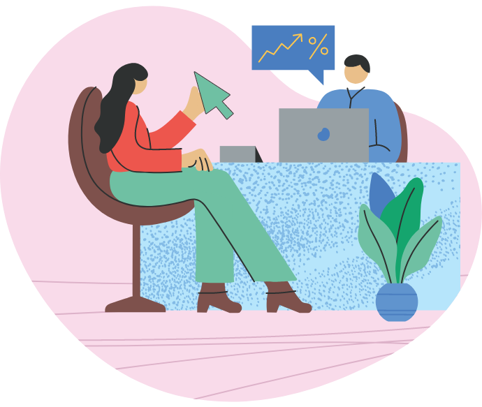 A lady consulting a market research specialist