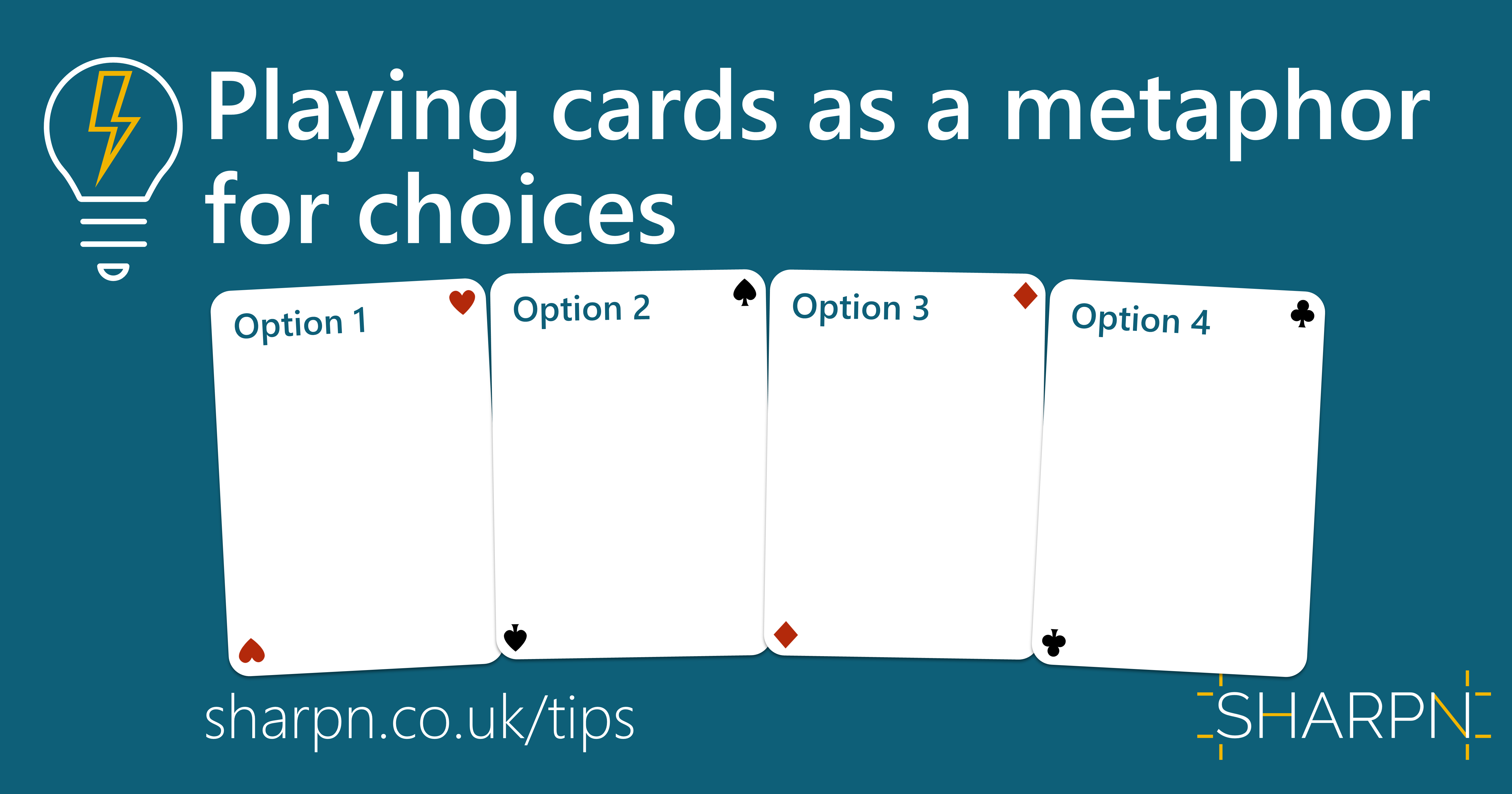 How to use playing cards as a metaphor for choice
