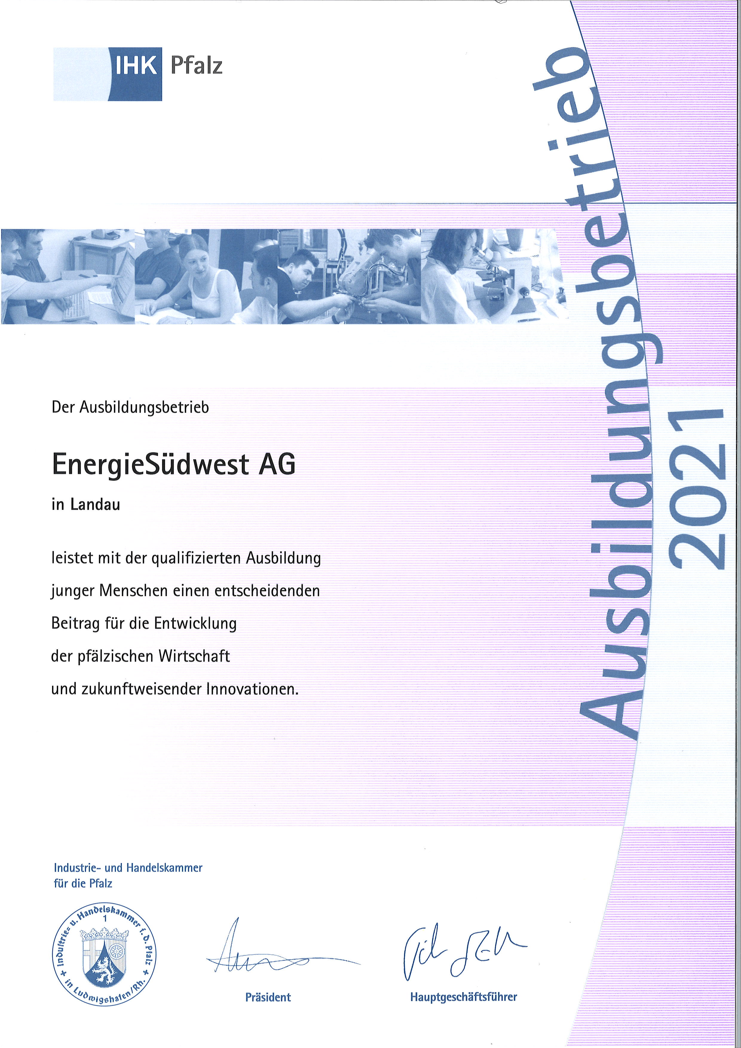 Ausbildungsbetrieb 2021 IHK