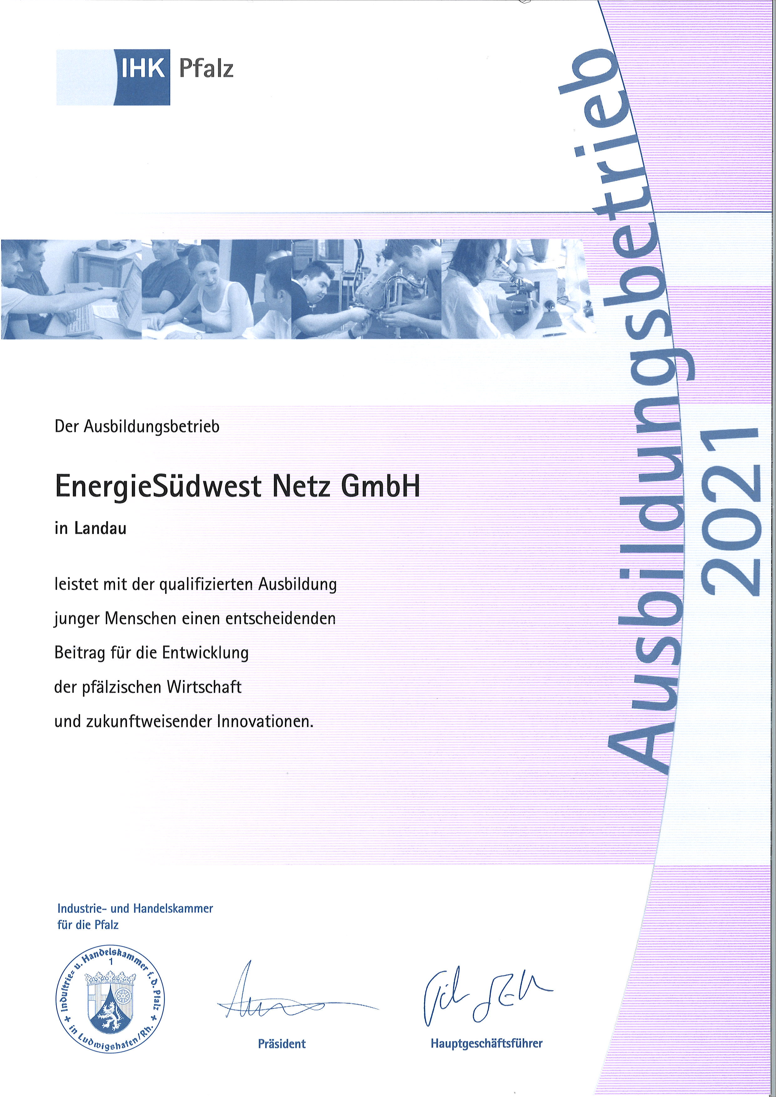 Ausbildungsbetrieb 2021 IHK