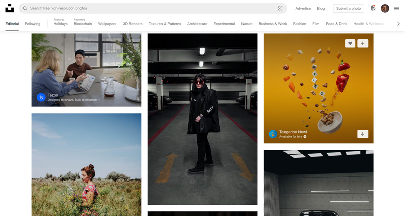 Unsplash Landing Page