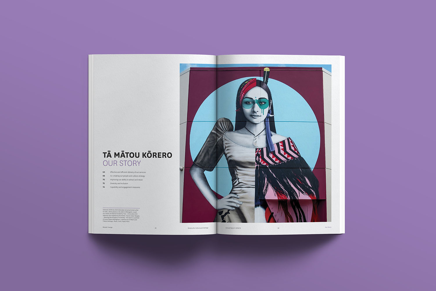 Manatu Taonga Annual Report spread