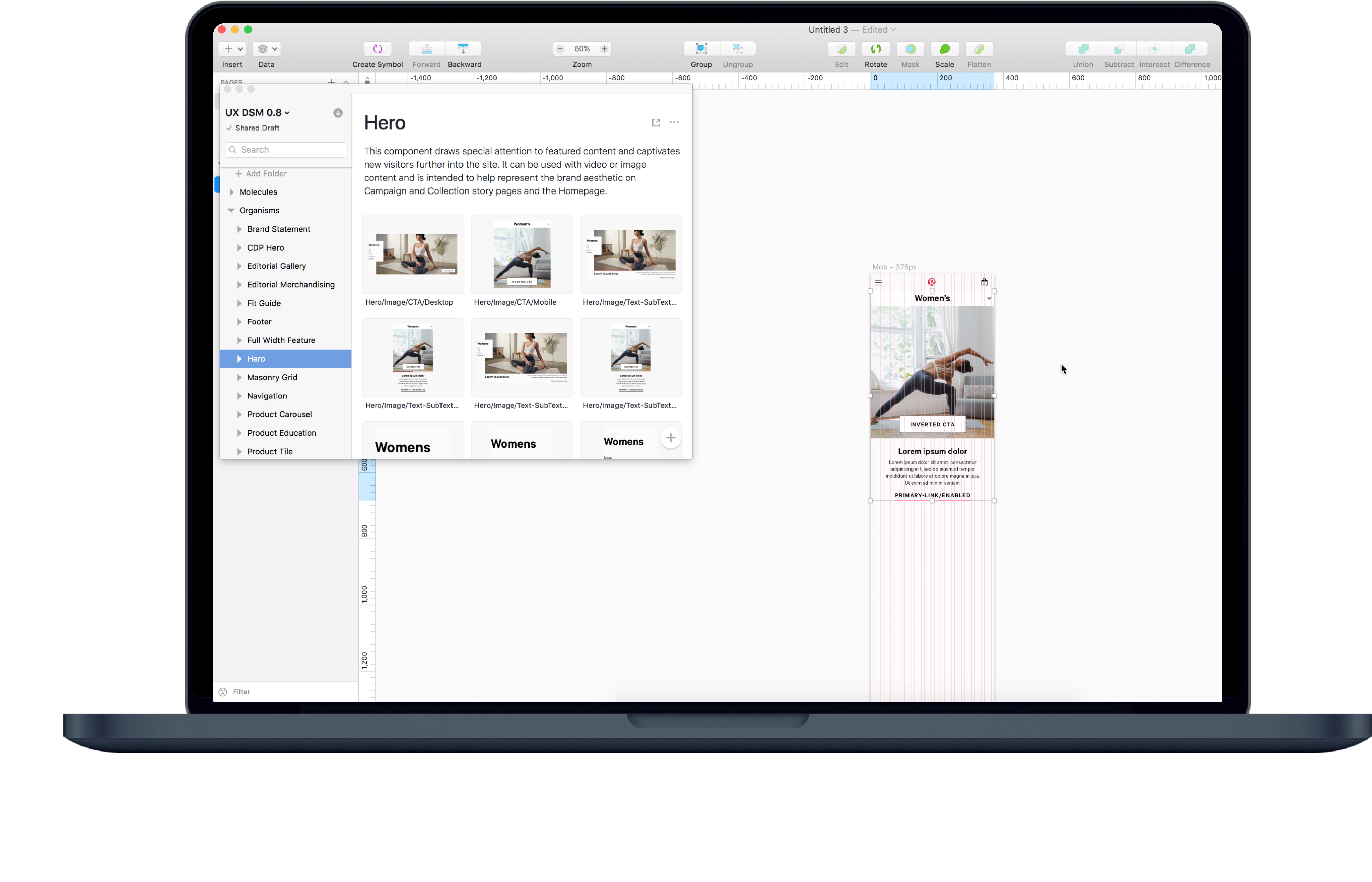 Image of the Sketch DSM interface within a MacBook Pro