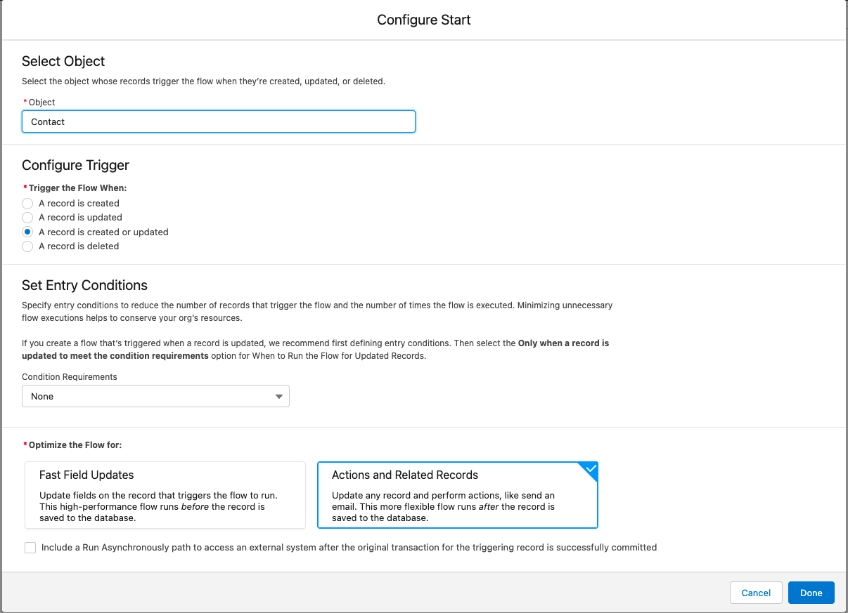 Configure Start