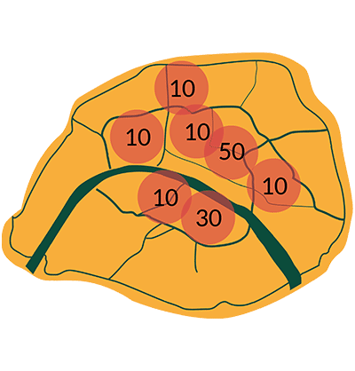 réseau de boutiques carte de paris