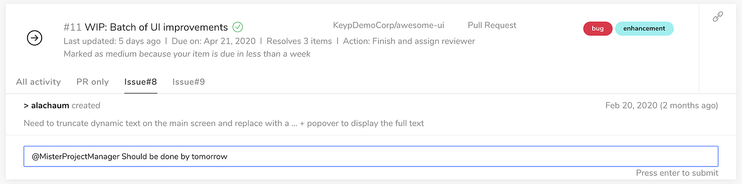 Comment on related issue