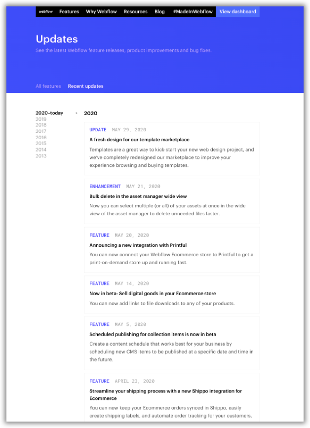 Webflow Latest Updates