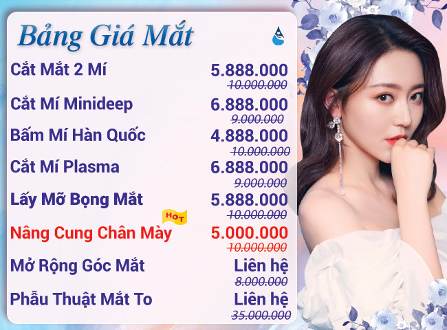 Bảng giá nâng cung chân mày