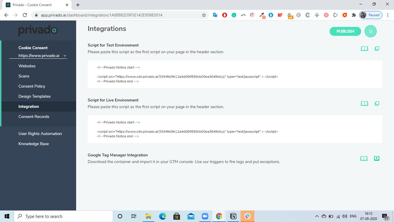 Privado Integration Script