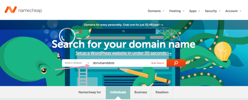 Start a WordPress blog- register a domain name