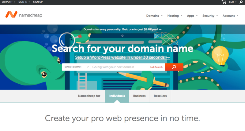 Start a WordPress blog- register a domain name