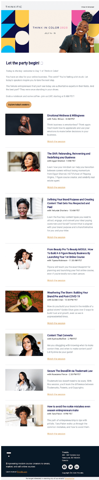 Event Invitation Template by Thinkific