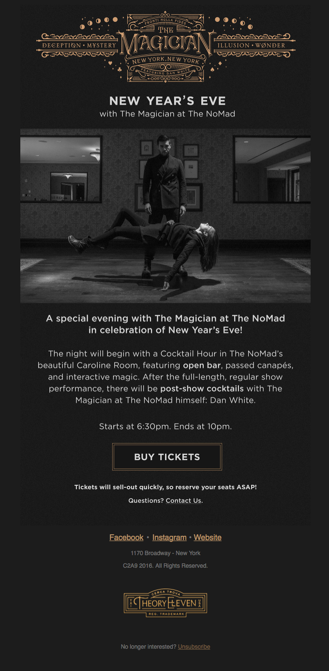 Event Invitation Template by The NoMad Hotel