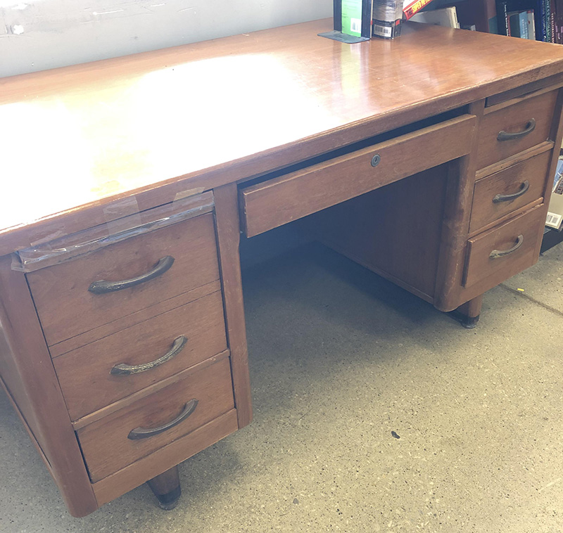 thrift store wood desk