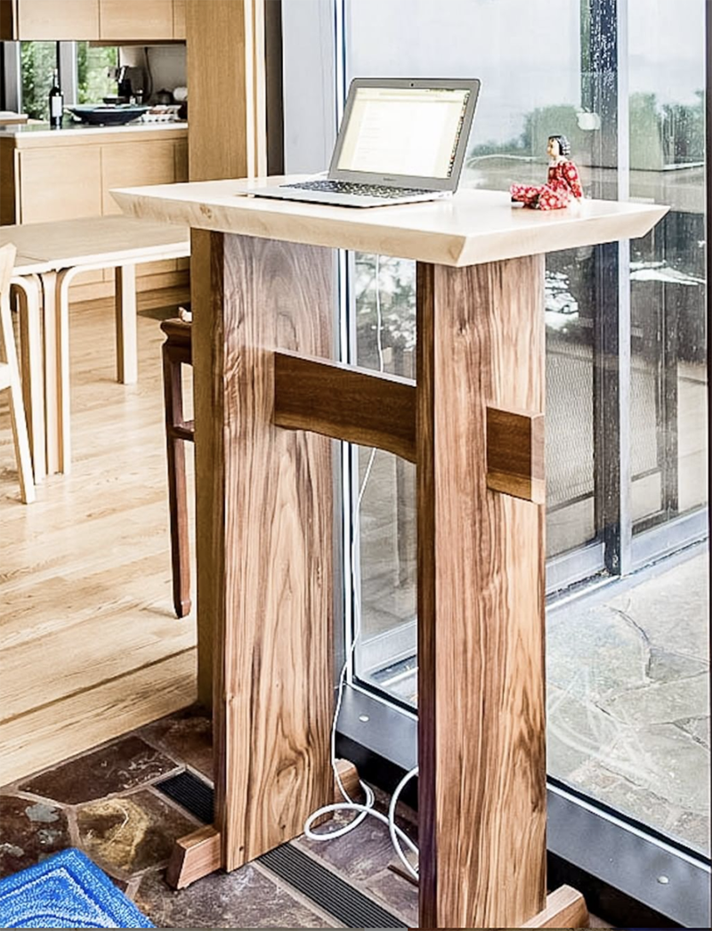 Tall Wood Stand Up Desk