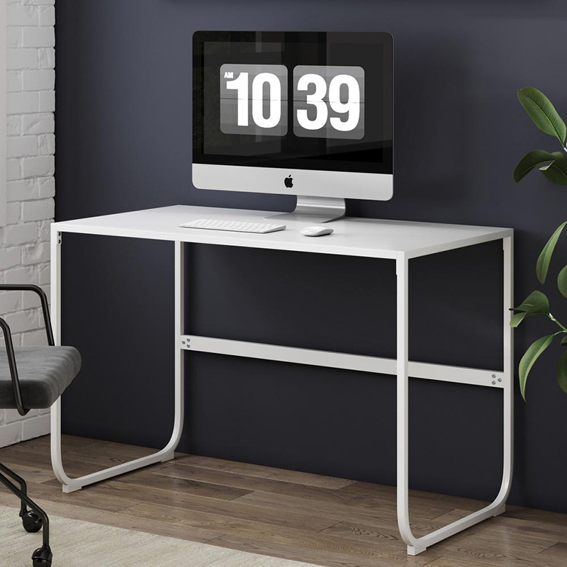 lightweight white metal computer desk