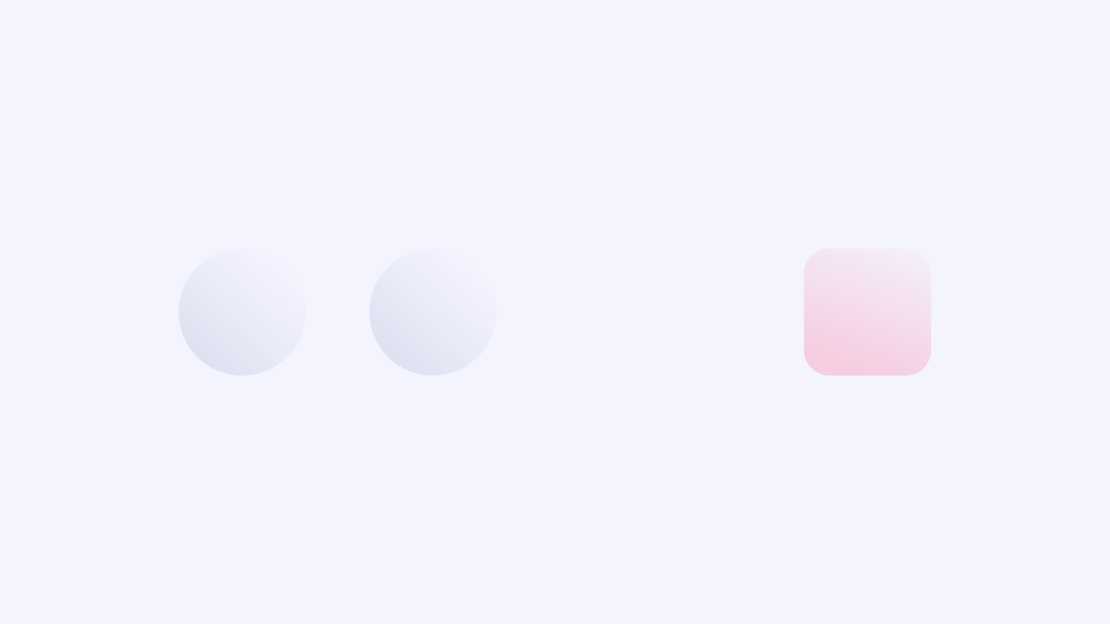 The rounded circles are together, so they are related. The square is further away, so it belongs to a different content type.