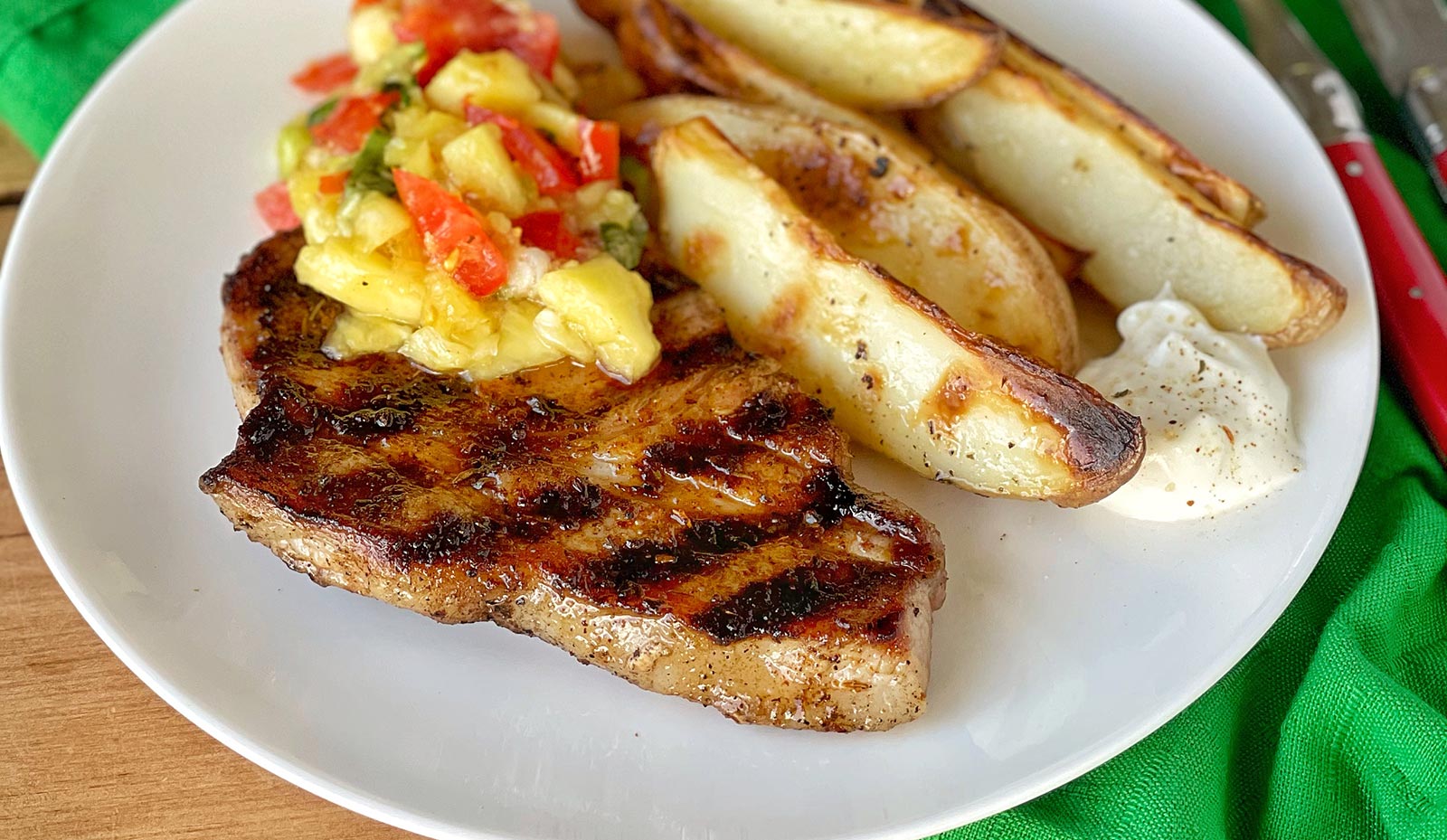 BBQ Cajun Pork with Pineapple Salsa NZ Pork and VJ Cooks