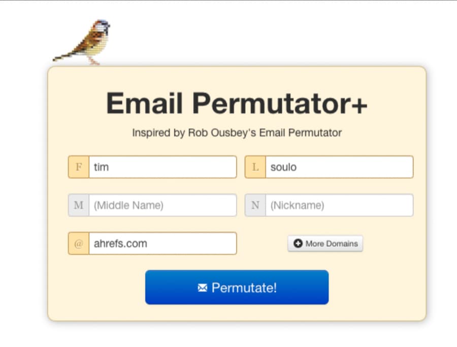 email permutator app to find email addres