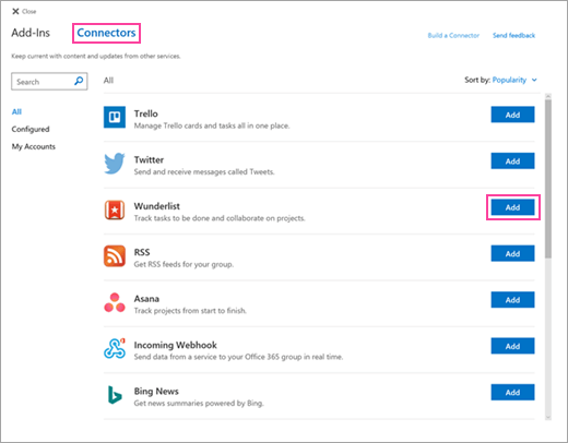 microsoft outlook connectors to remove access