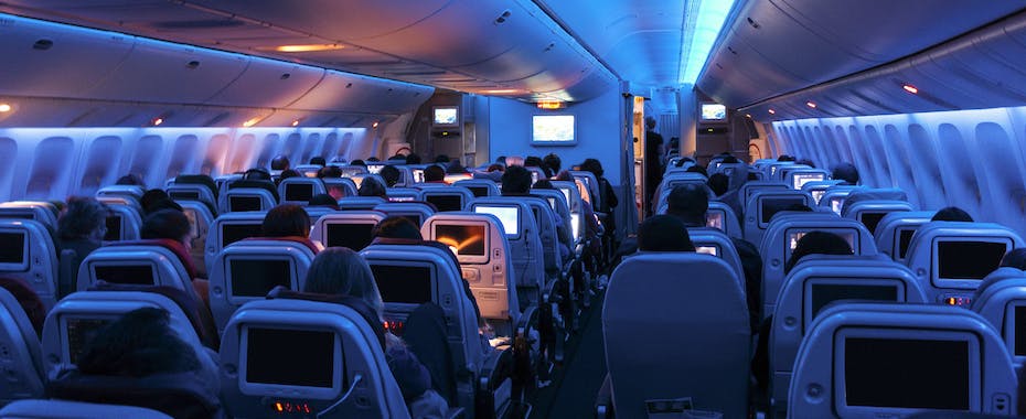 Cabin interior of full flight