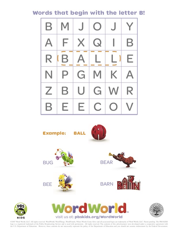 WordWorld Printable Activities
