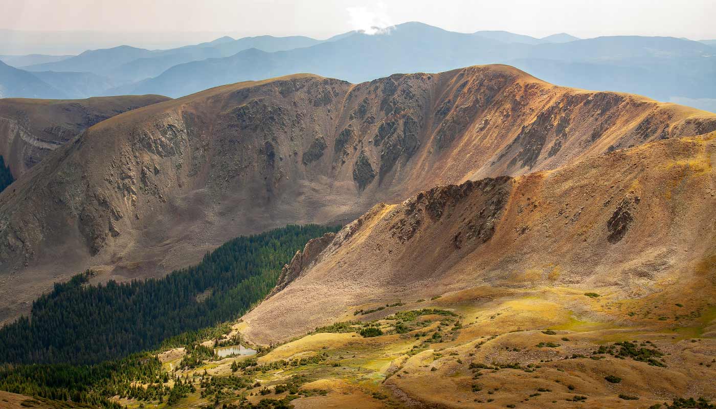 View of the mountains around Taos New Mexico from Wheeler Peak