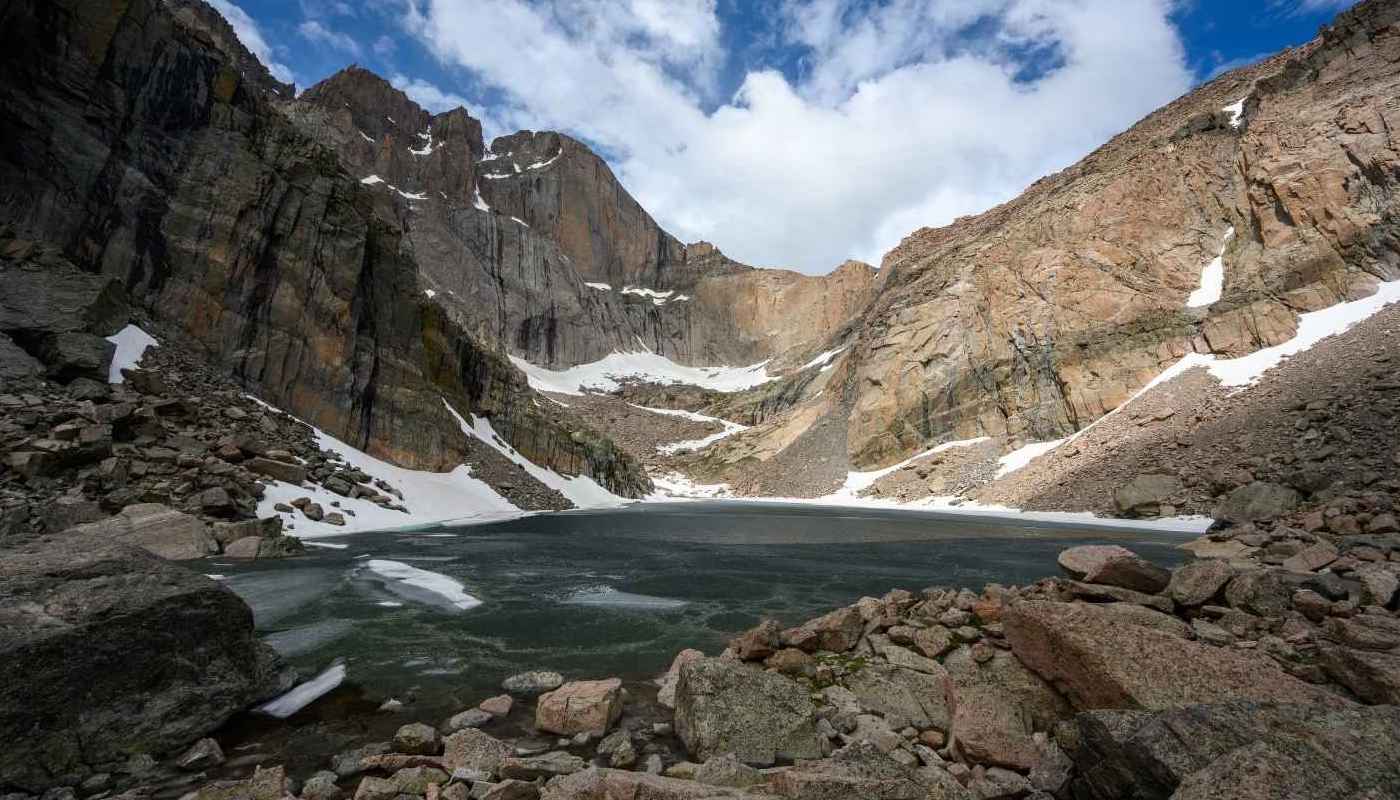 Chasm Lake in Rocky Mountain National Park.