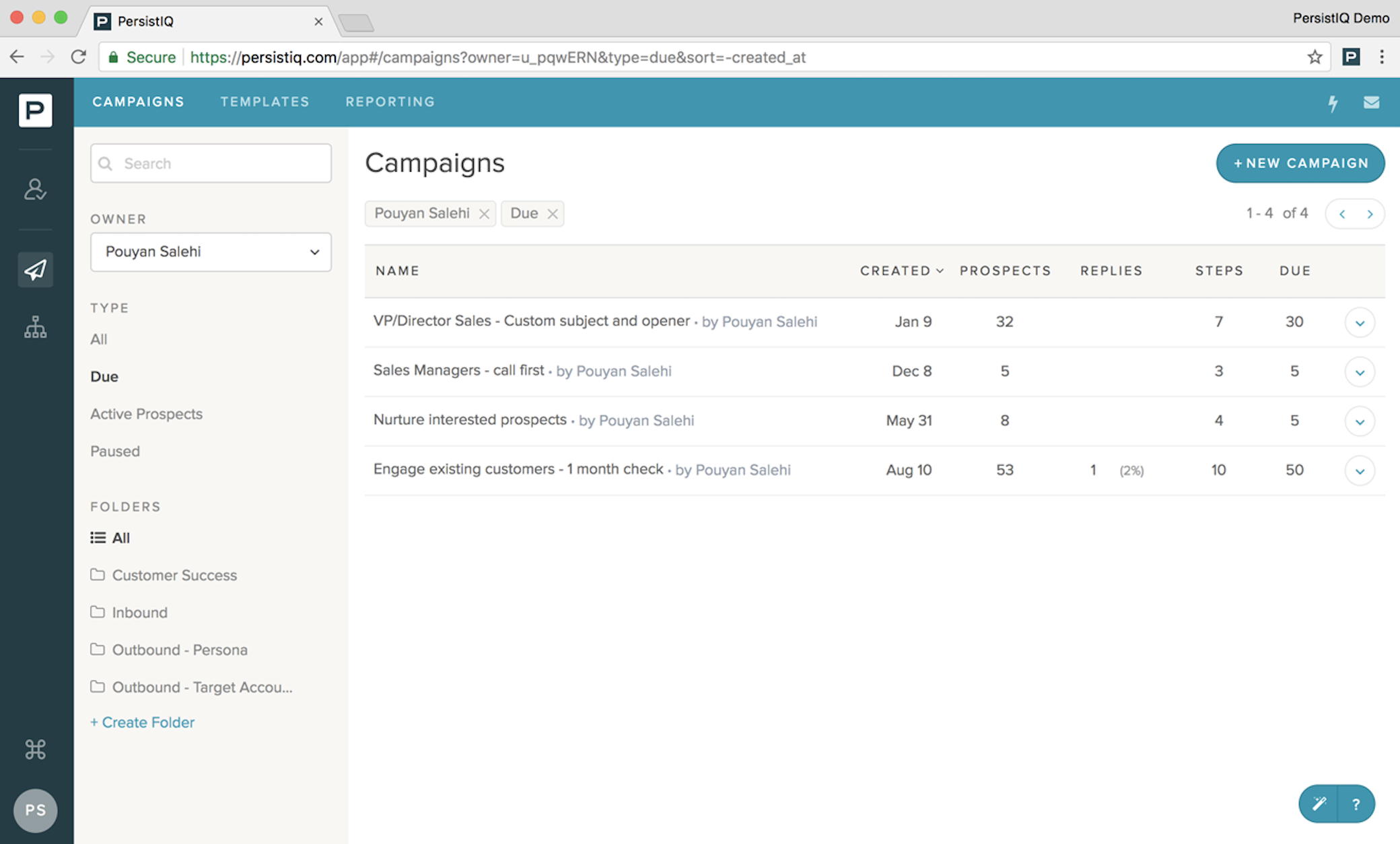 Personas integrates with PersistIQ to find the perfect audience for your cold email outreach