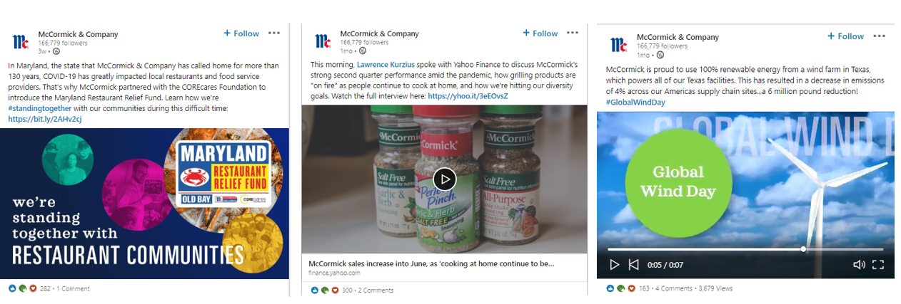 McCormick & Company Thought Leadership on LinkedIn
