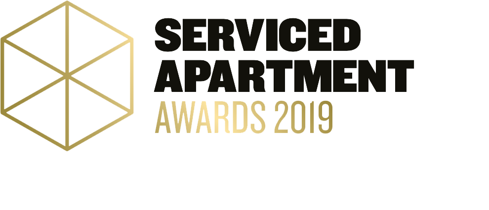 Serviced Apartment Awards 2019 logo. Stow-Away picking up two awards at the Serviced Apartment Awards 2019.