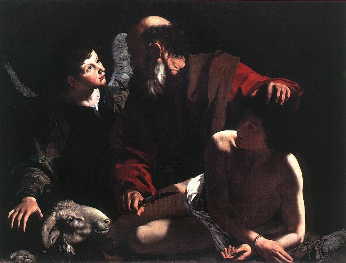 Sacrifice Isaac Abraham couteau ange Le Caravage