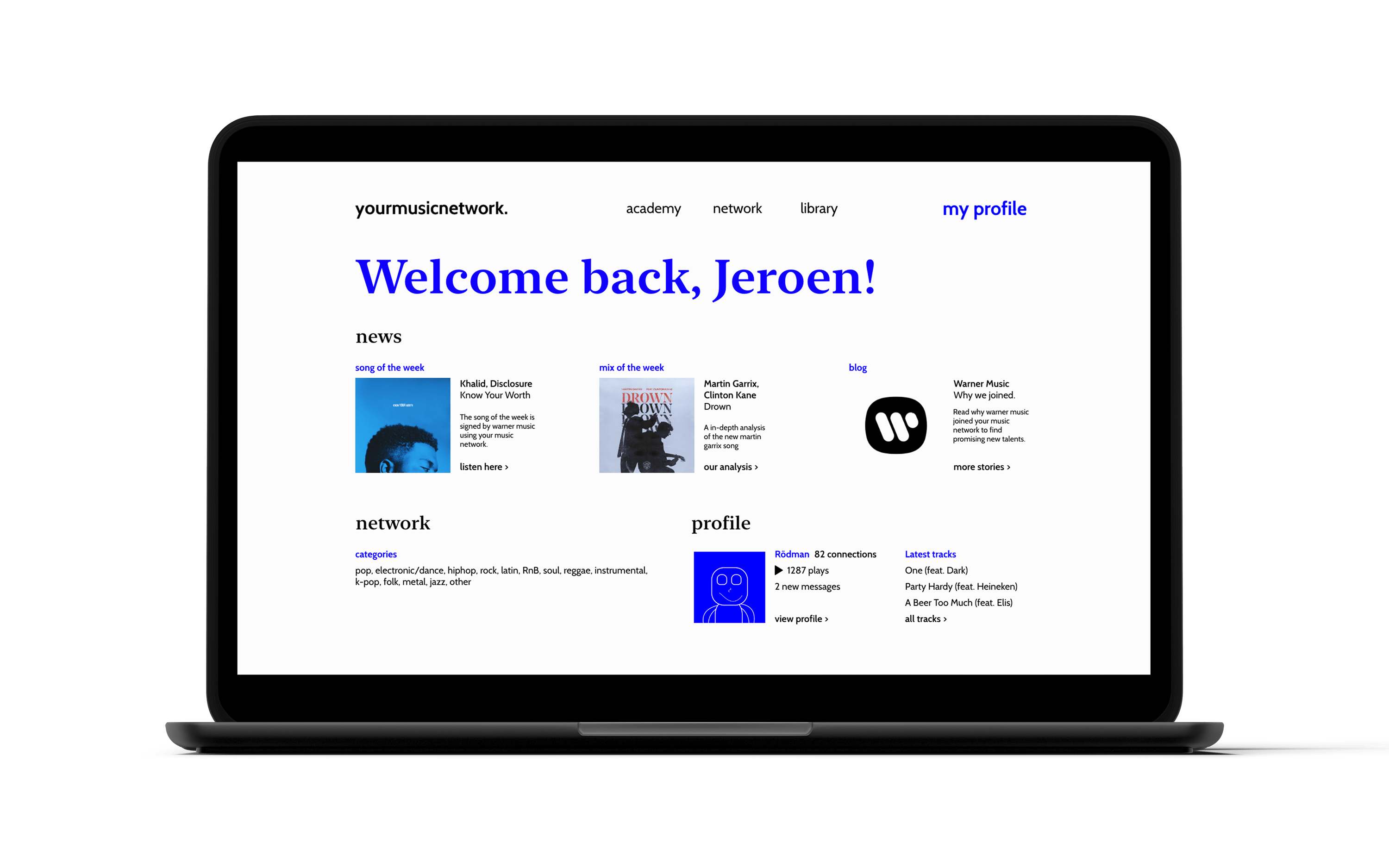 your music network profile